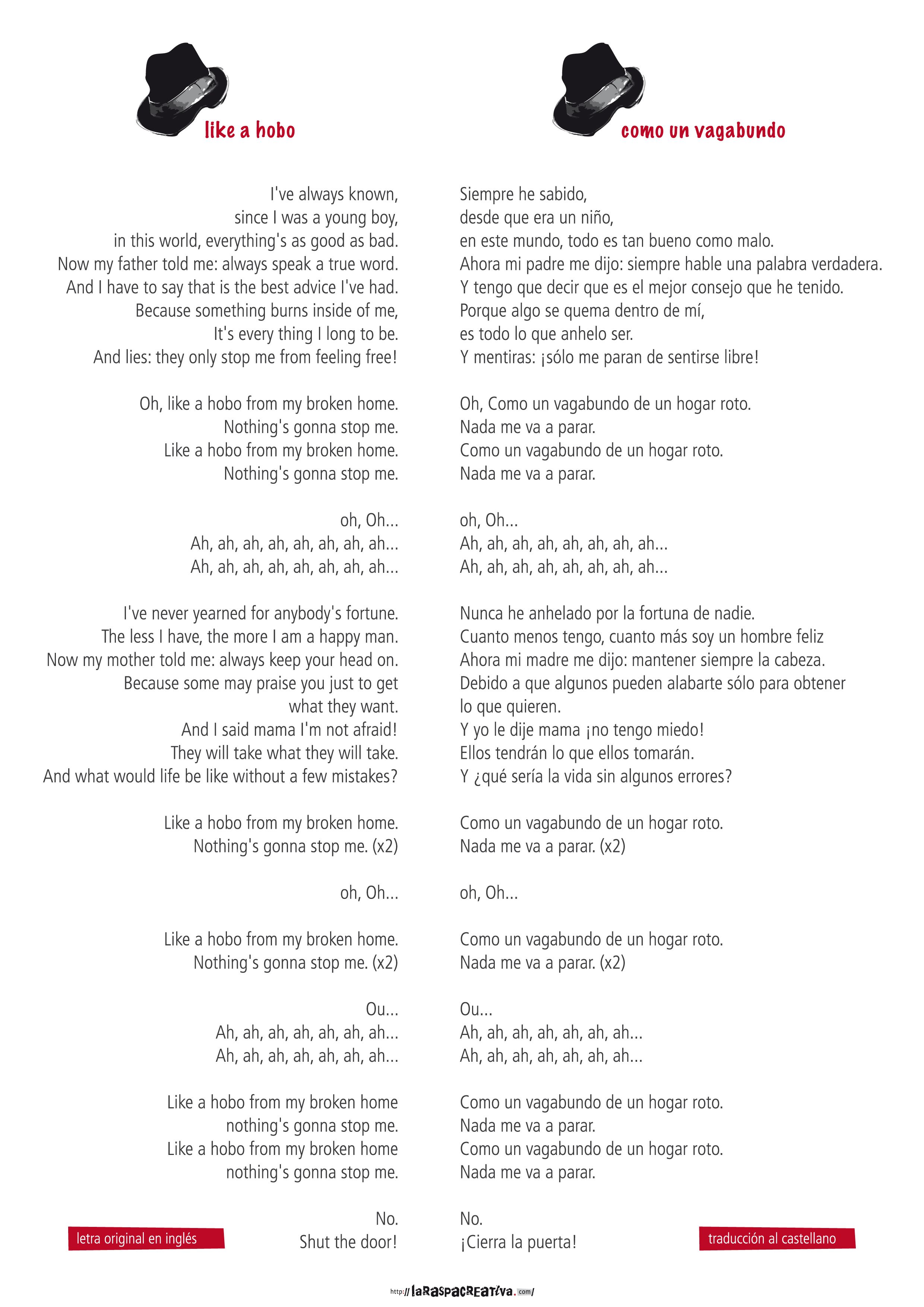 Letra traducida Like a hobo Charlie Winston