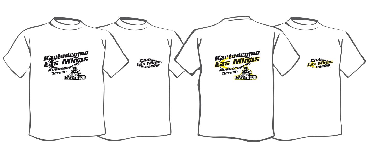 Camisetas Kartódromo Las Minas Merchandising en Blanco
