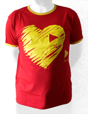 Camiseta PlayHeart España Mundial Brasil 2014 Camiseta PlayHeart España Brasil 2014
